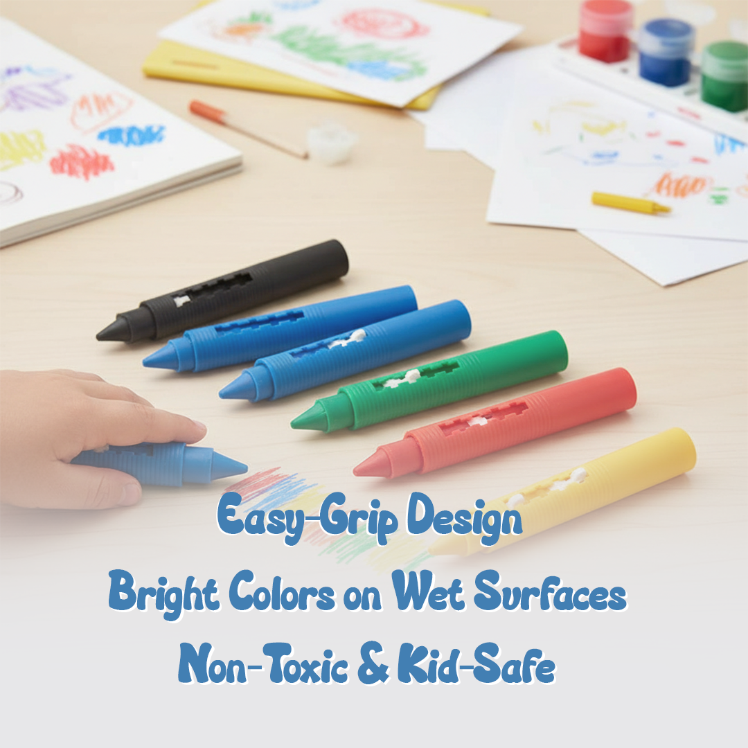 Washable Bath Crayons 6 Pcs Set